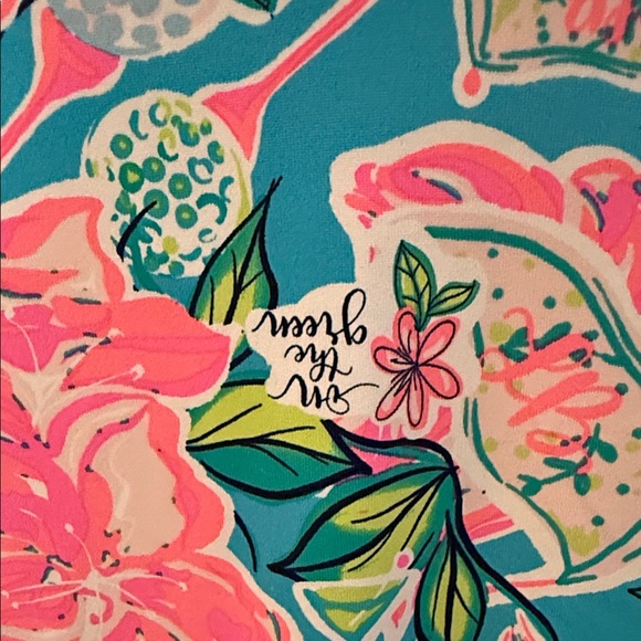 Lulu-B Pink and Blue Floral Golf Tank Top looks like Lily Pulitzer- medium M - Picture 3 of 7